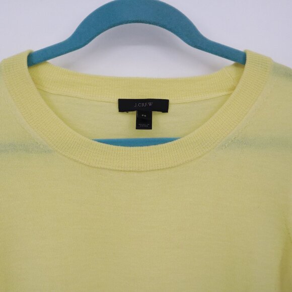 J. Crew‎ Merino Wool Sweater Womens PS Yellow Elevated Basic Preppy Academia - Picture 9 of 16